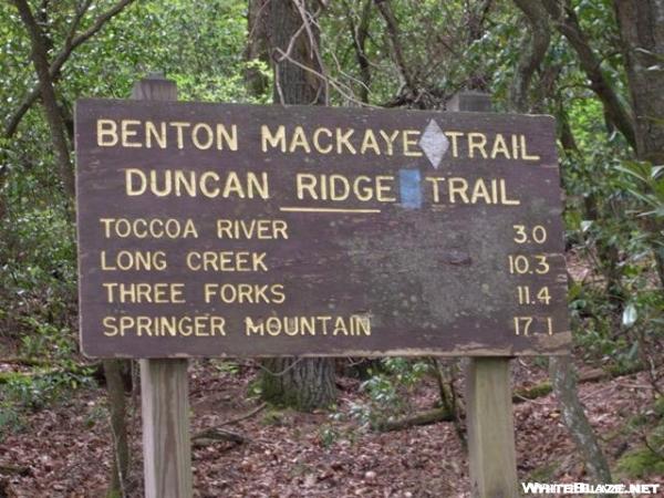 Duncan Ridge Trail - Skeenah Gap sign