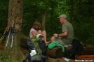 Buck and Roo at Woods Hole Shelter doing foot maintenance by buckowens in Section Hikers