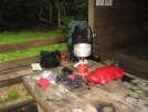 Cooking at Muskrat Creek Shelter