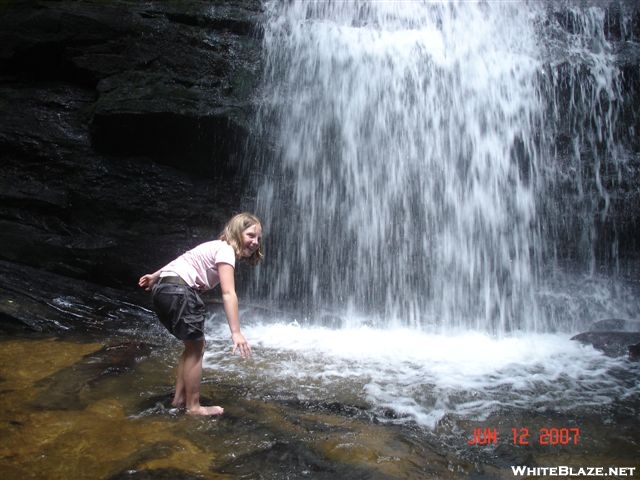Roo having fun at Long Creek Falls
