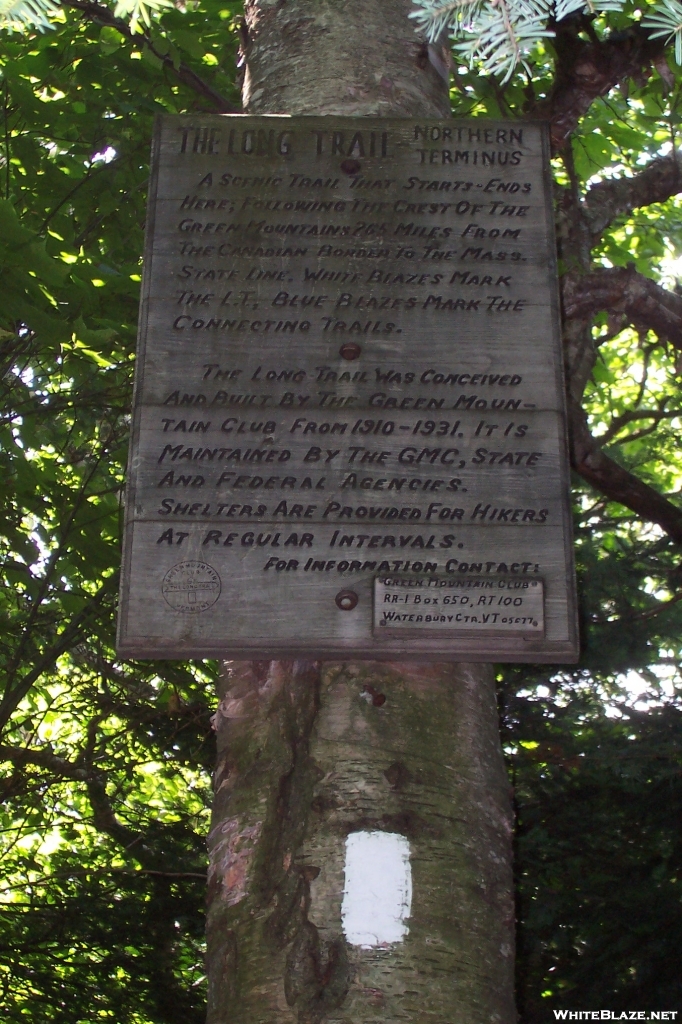 Sign at the northern terminus of LT