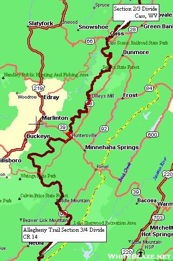 Allegheny Trail Section 3 Overview Map