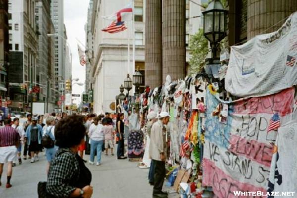 Signs of grieving at Church for the victims of 9/11