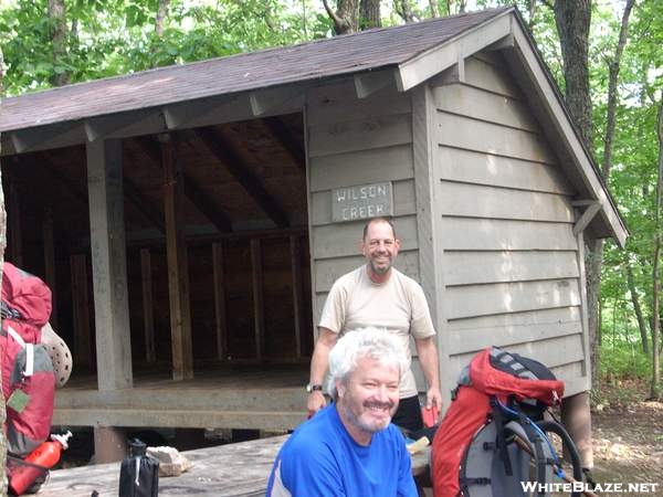 7-1-07 Billy and Dave at Wilson Creek Shelter VA