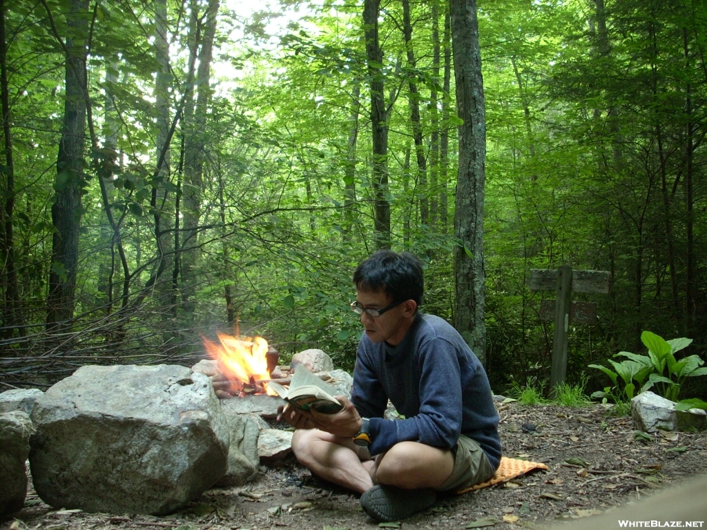 Heading to Bland, VA ... reading by campfire