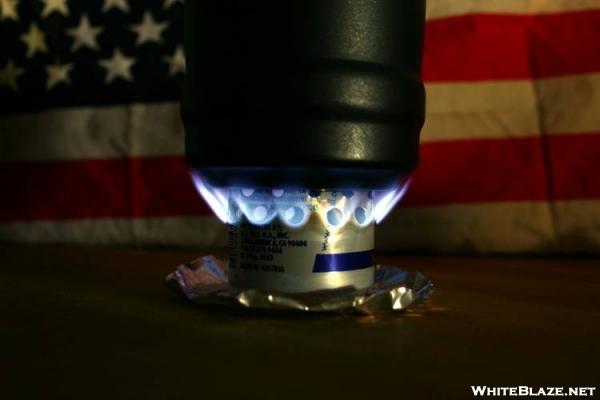 Flame of RedBull Alcohol Stove