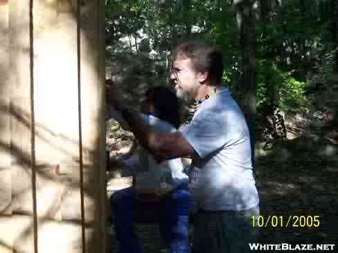 Shelterbuilder Working On The Privy Reconstruction At Rausch Gap Shelter