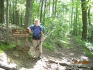 Patricia At Mt Rogers Sign by Rain Man in Trail & Blazes in Virginia & West Virginia
