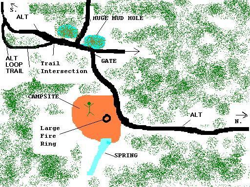 Allegheny Trail campsite spring 3.59 miles from the AT.