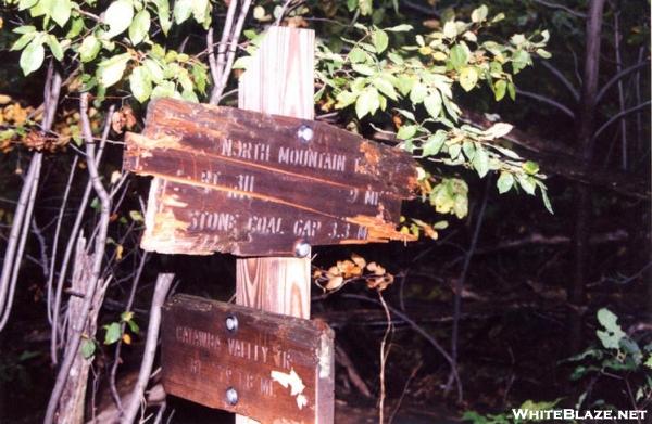 Sign on the old AT on North Mtn