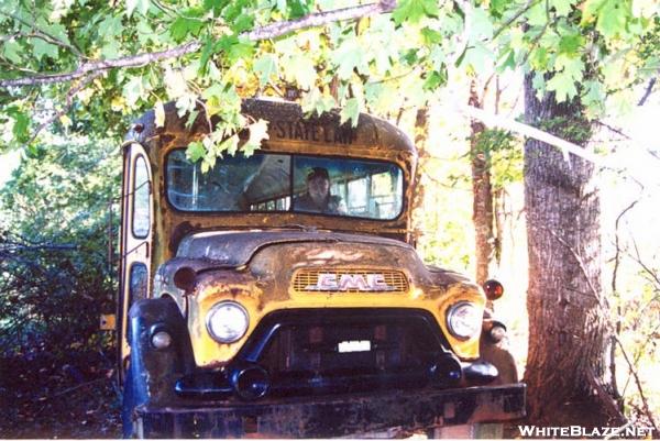 HH on an old bus