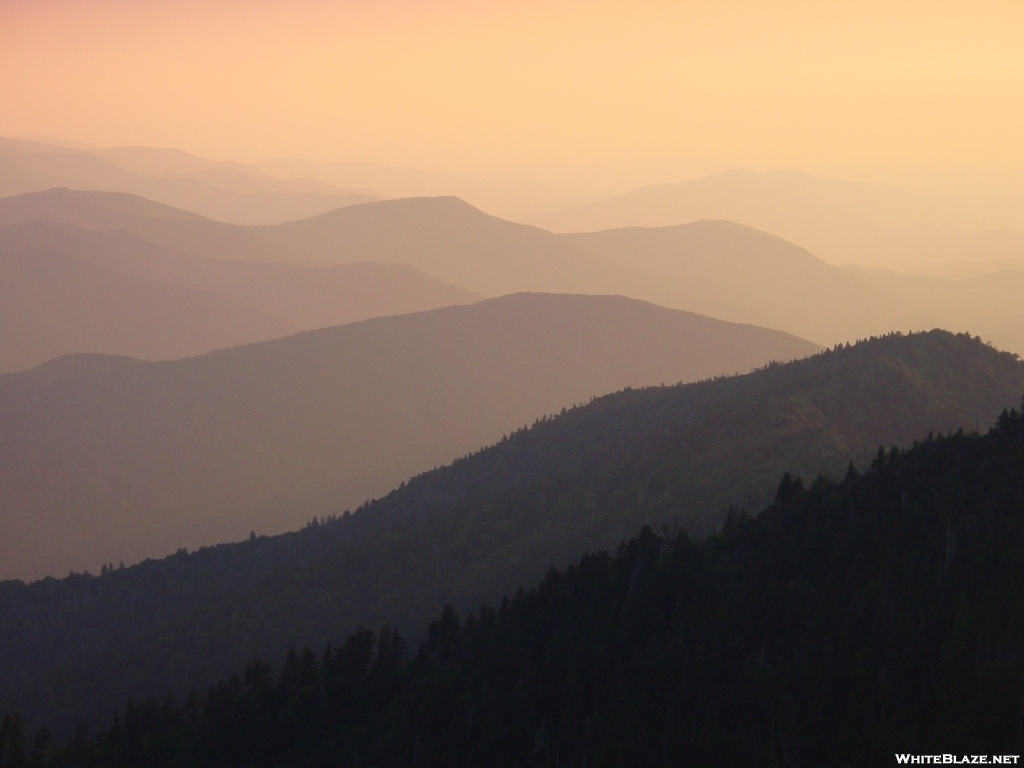 view of the smokies from mt leconte