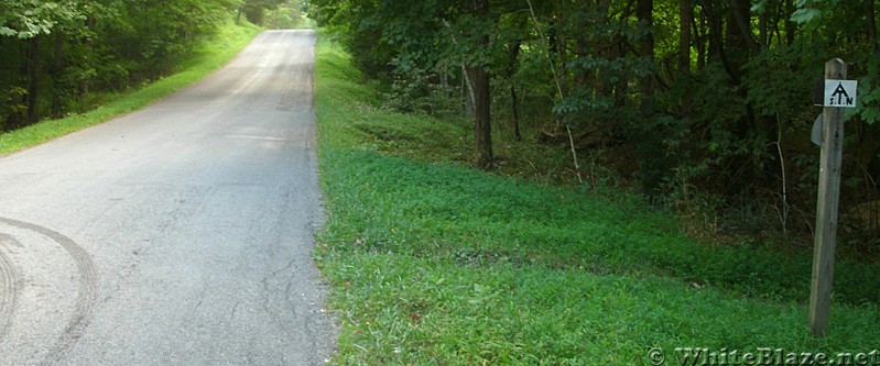 Trail head marker at VA Highway 621, near Blacksburg