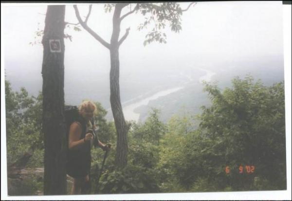 Looking down at Delaware River and NJ