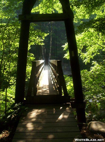 Suspension bridge over the Tye River