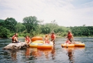 Birdy, Beam and other hikers on tubes