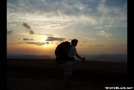 Backpacker on Big Bald - sunset