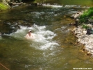 HikerHead braves the cold waters... by Hammock Hanger in Virginia & West Virginia Trail Towns