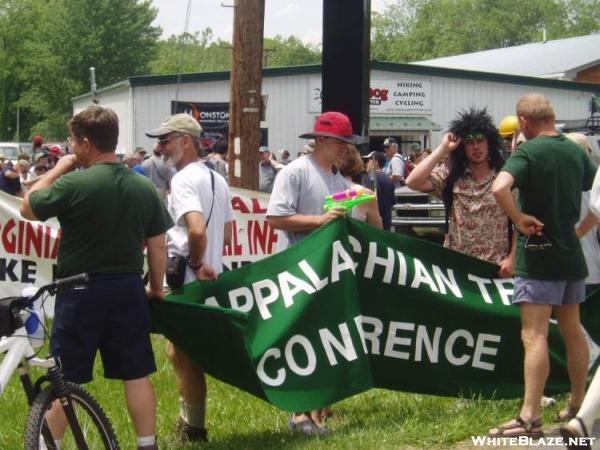 hikers getting ready for the Parade