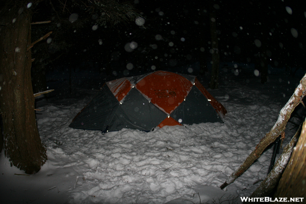 Snowy Night At Camp