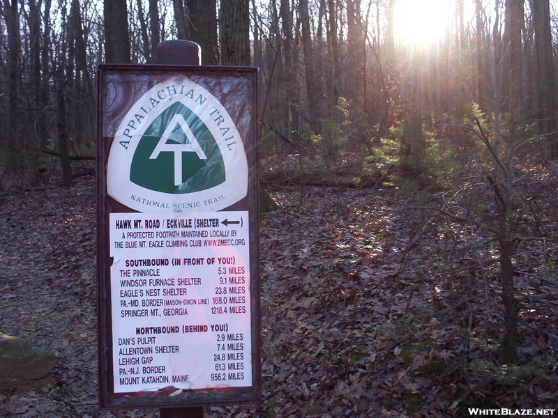 Distance Marker At Hawk Mountain Road