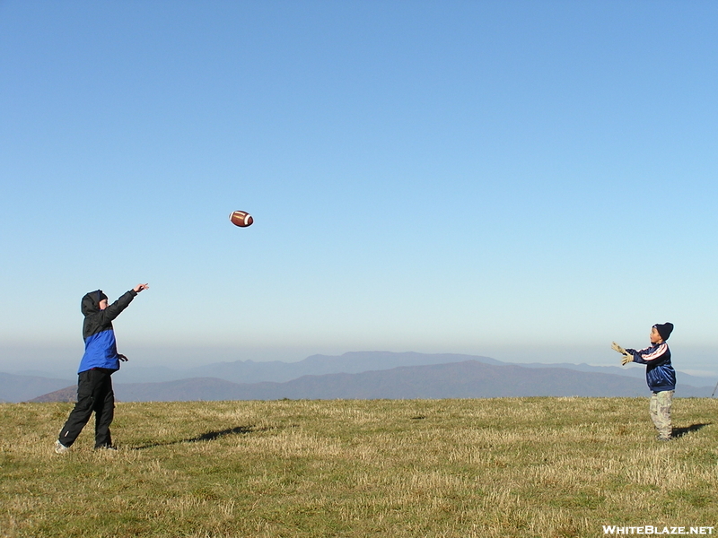 Playing Football On Max Patch Summit.