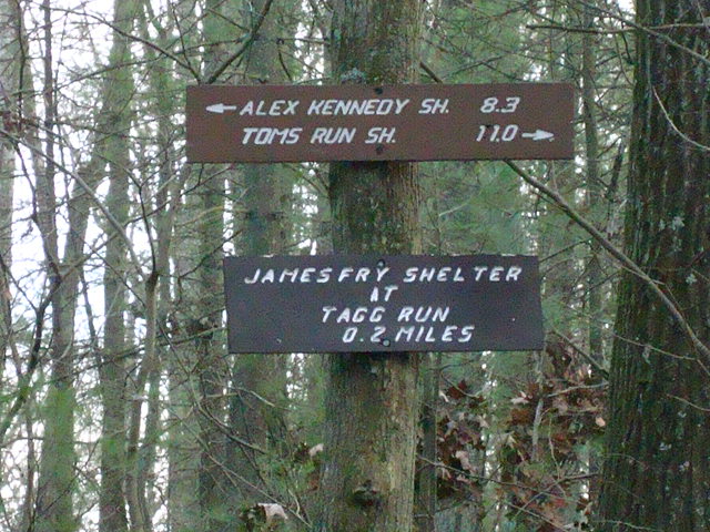 Trail Markers For James Fry Shelter, PA, 12/30/11