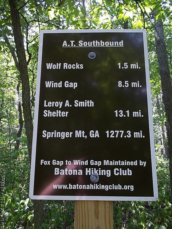 Brand New Trail Sign Just South of Fox Gap, PA 191