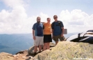 Baloo, Jumpstart & day hiker friend Matt on summit fo Mt. Lafayette by Jumpstart in Trail & Blazes in New Hampshire