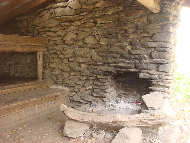 0309  2011.10.09 Mollies Ridge Shelter Fireplace