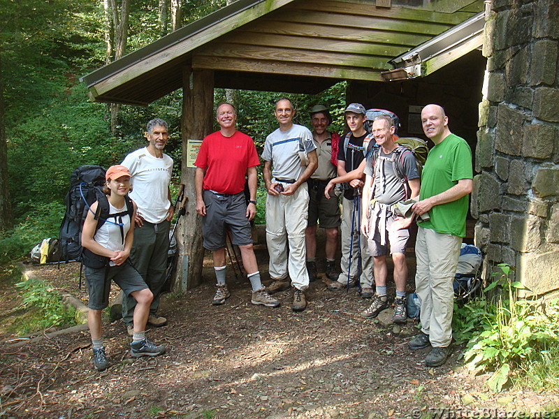 0436 2012.08.26 Section Hikers At Cosby Knob Shelter