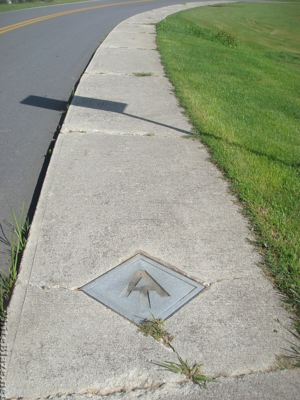 0503 2013.07.13 Bronze AT markers on sidewalks of Hot Springs, NC