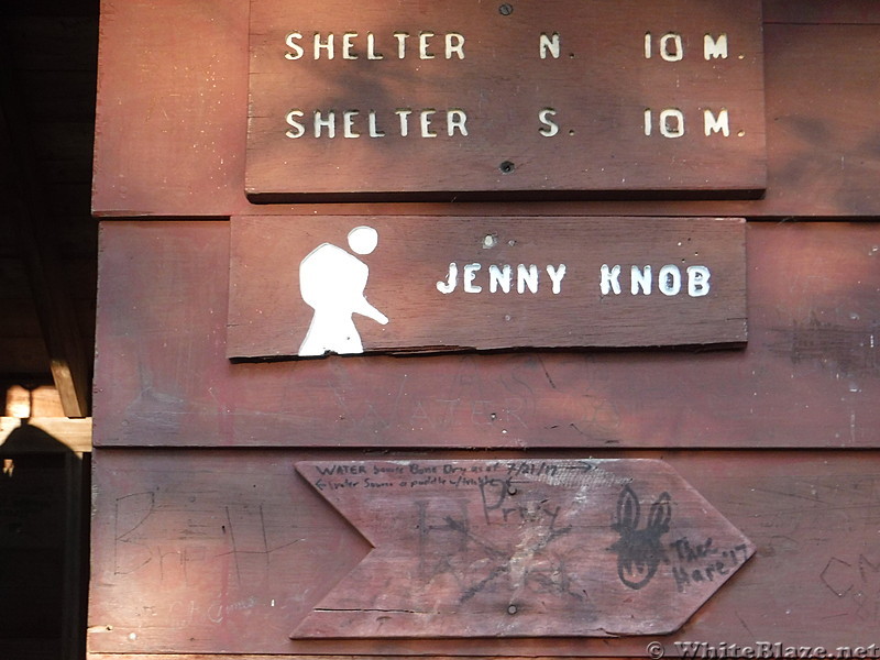 0871 2017.09.04 Incorrect Milage Sign On Jenny Knob Shelter