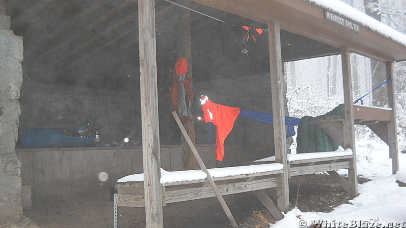 Hangin' on the porch of Kirkridge Shelter