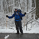 Mariano hams it up by Tinker in Section Hikers