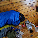 Mariano snoozes in Raven Rock shelter