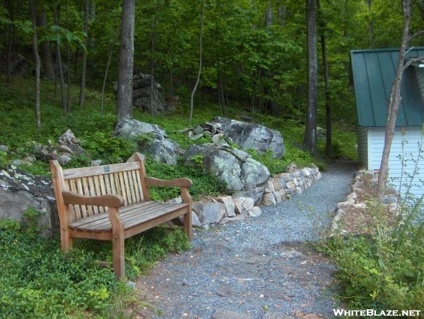 A beautiful trail and bench at Blackburn