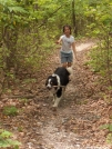 Star "Flopsy" and BJ running on the AT near Blackburn Trail Center