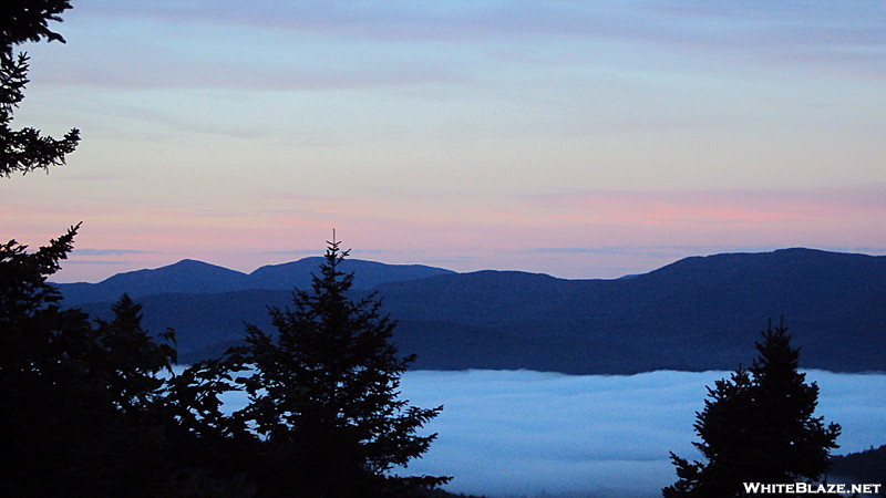 View from gentian pond shelter at dawn