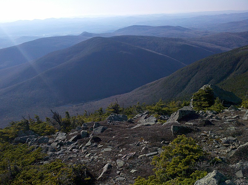 Tunnel Brook Ravine and Mt. Clough from Moosilauke South Peak, May 5, 2012