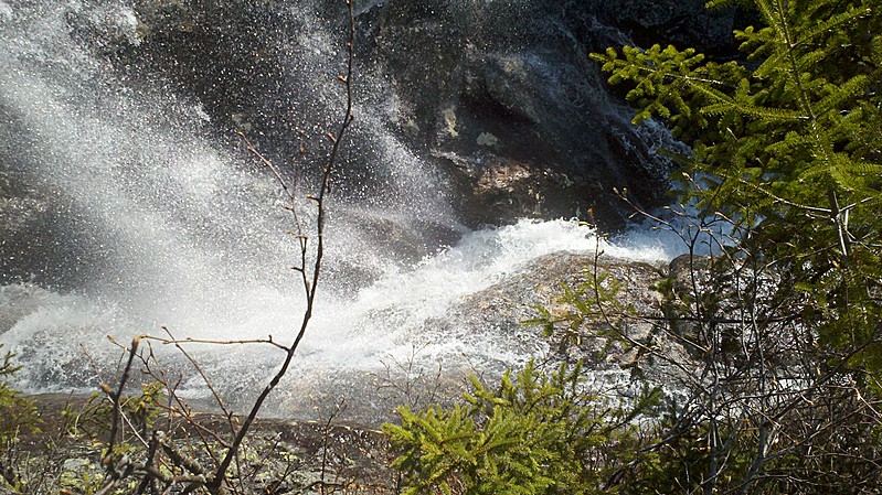 Splashdown Area Below Second Upper-most Main Falls Along Ammonoosuc Ravine Trail