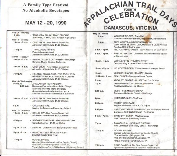 1990 Trail Days Brochure