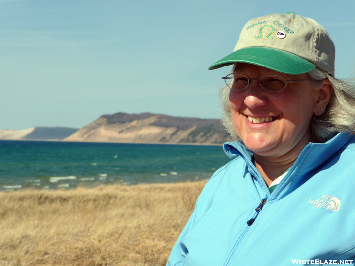 Platte Plains Trail Hike - Mary on the shore of Lake Michigan