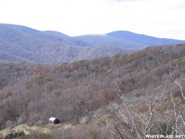 View of Overmountain Shelter (the Red Barn, Yellow Gap Shelter)