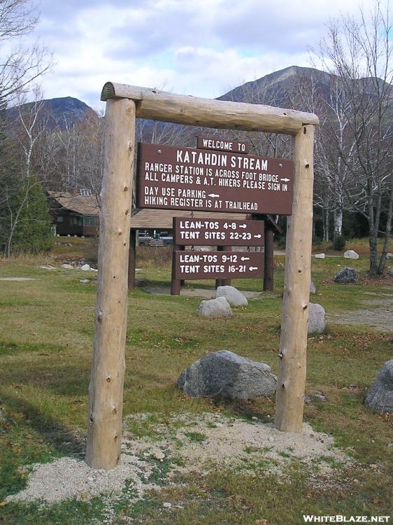 New info sign at Katahdin Stream Campground