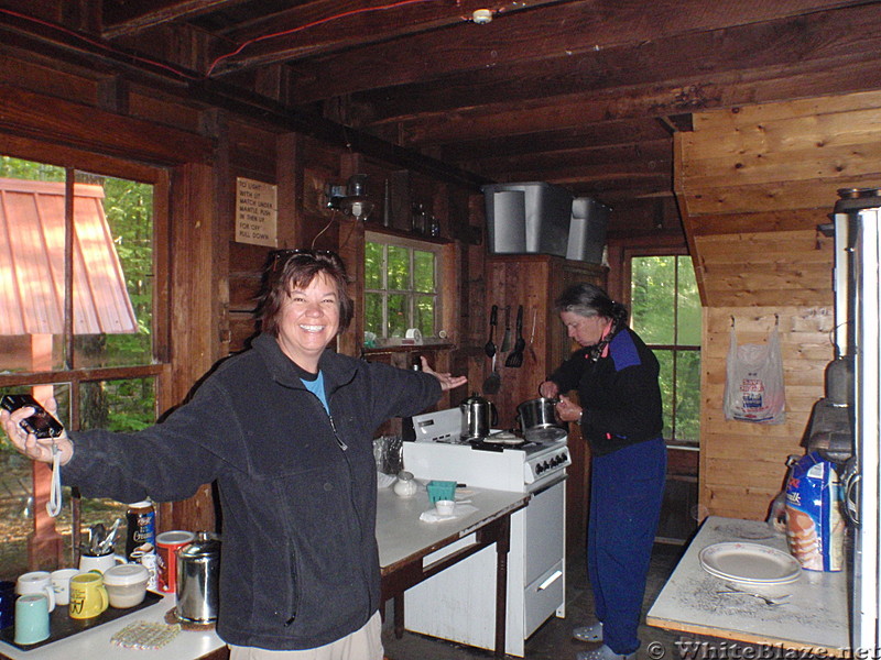 Reverend Chief and Joanne in the Goose Pond Cabin Galley