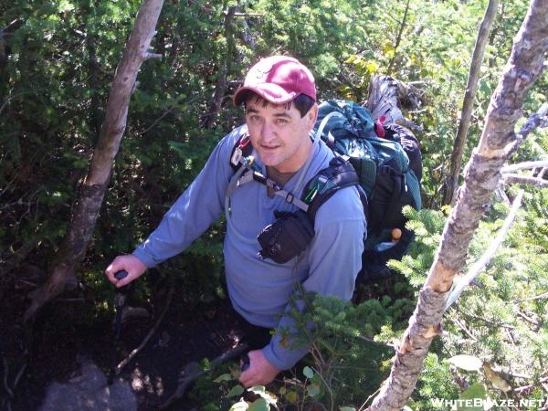 Hikerhead (aka, Hokey Pokey) climbing Little Haystack