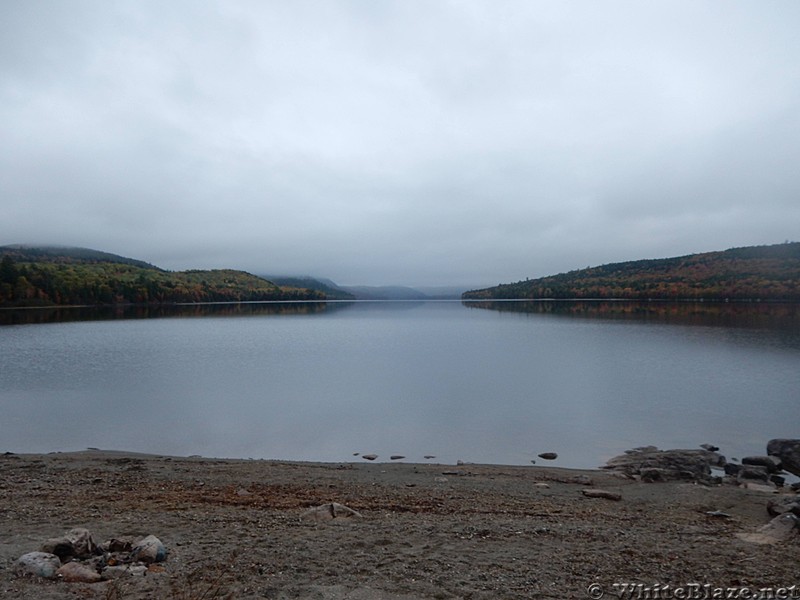 Nahmakanta Lake on an overcast day