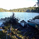 Canoes at Little Swift River Pond by Kerosene in Views in Maine