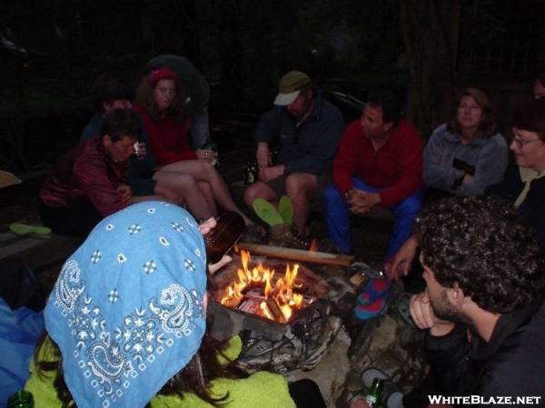 Campfire circle at Standing Bear Farm